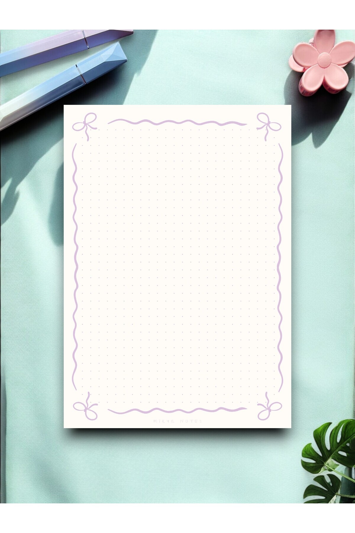 A5 Kurdele Desenli Notepad - Not Defteri - Bloknot (NOKTALI)