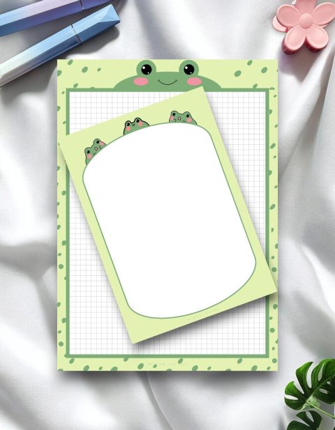 Kurbağa Desenli 2'li Set (A4-A5) Notepad - Not Defteri - Bloknot (KARELİ)