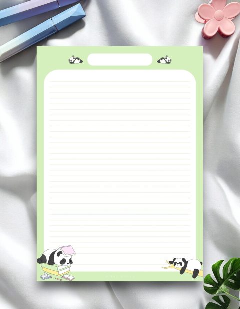 A4 Panda Desenli Notepad - Not Defteri - Bloknot