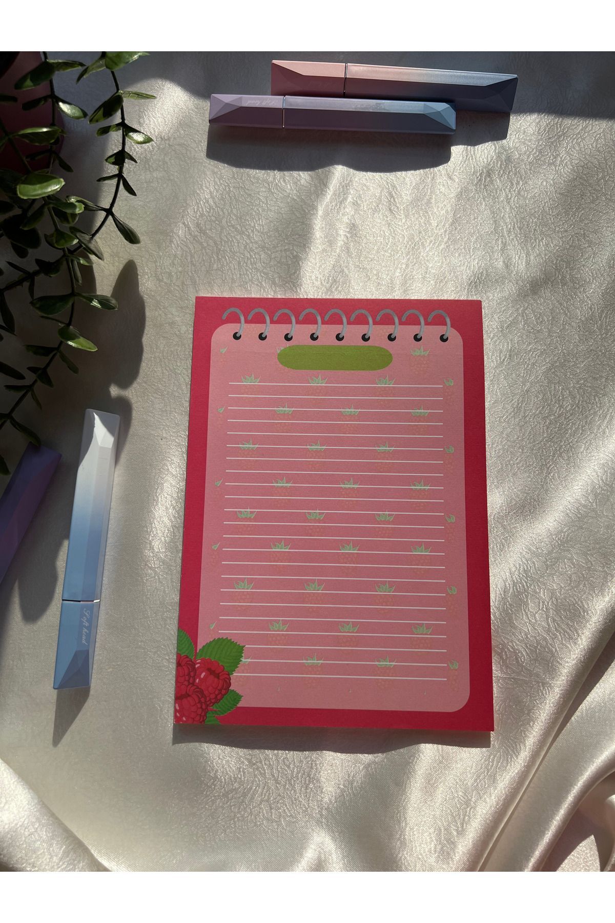 A5 Frambuaz Desenli Notepad - Not Defteri - Bloknot - Görsel 4
