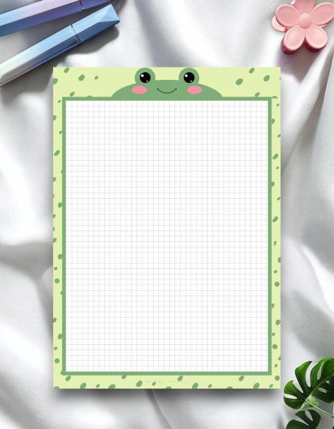 A4 Kurbağa Desenli Notepad - Not Defteri - Bloknot