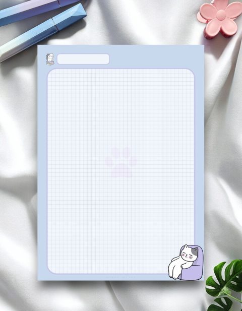 A4 Kedi Desenli Notepad - Not Defteri - Bloknot