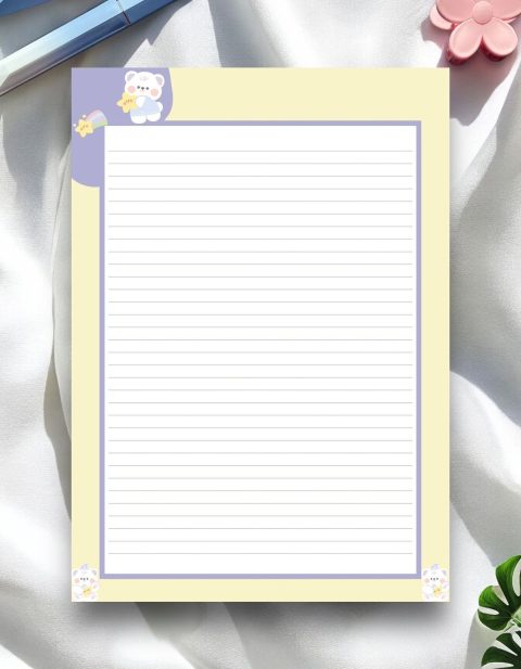 A4 Ayıcık Desenli Notepad - Not Defteri - Bloknot